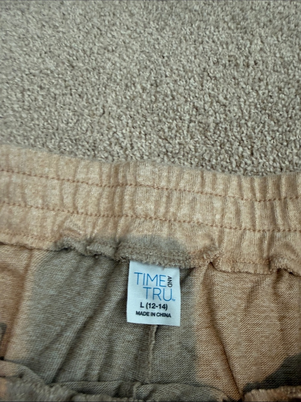 Time and Tru Wide-Leg Drawstring Joggers in Tan - Picture 2 of 8